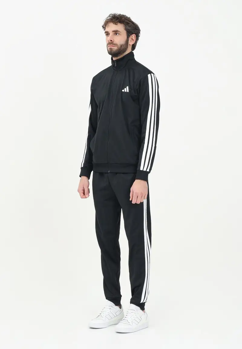 ADIDAS PERFORMANCE Tuta Basic 3-Stripes Tricot nera da uomo