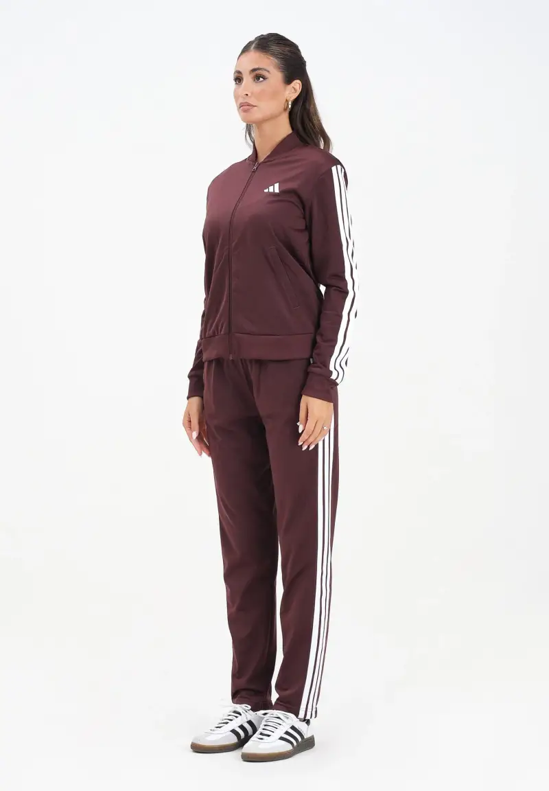 Tuta Essentials 3-Stripes bordeaux da donna
