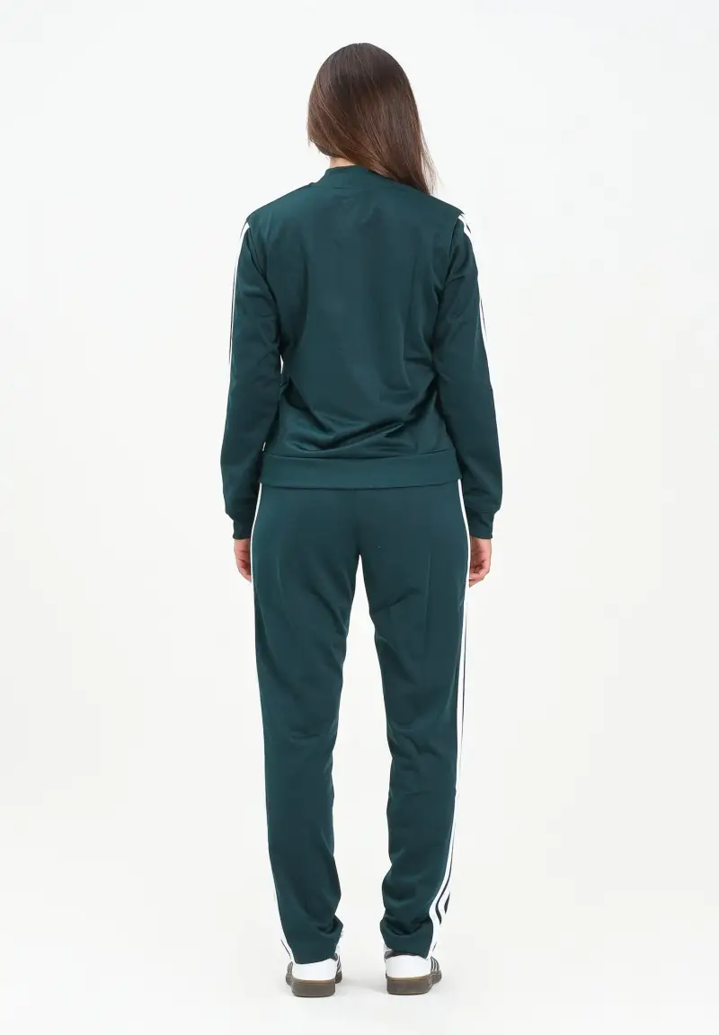 Tuta Essentials 3-Stripes verde da donna miniatura 3