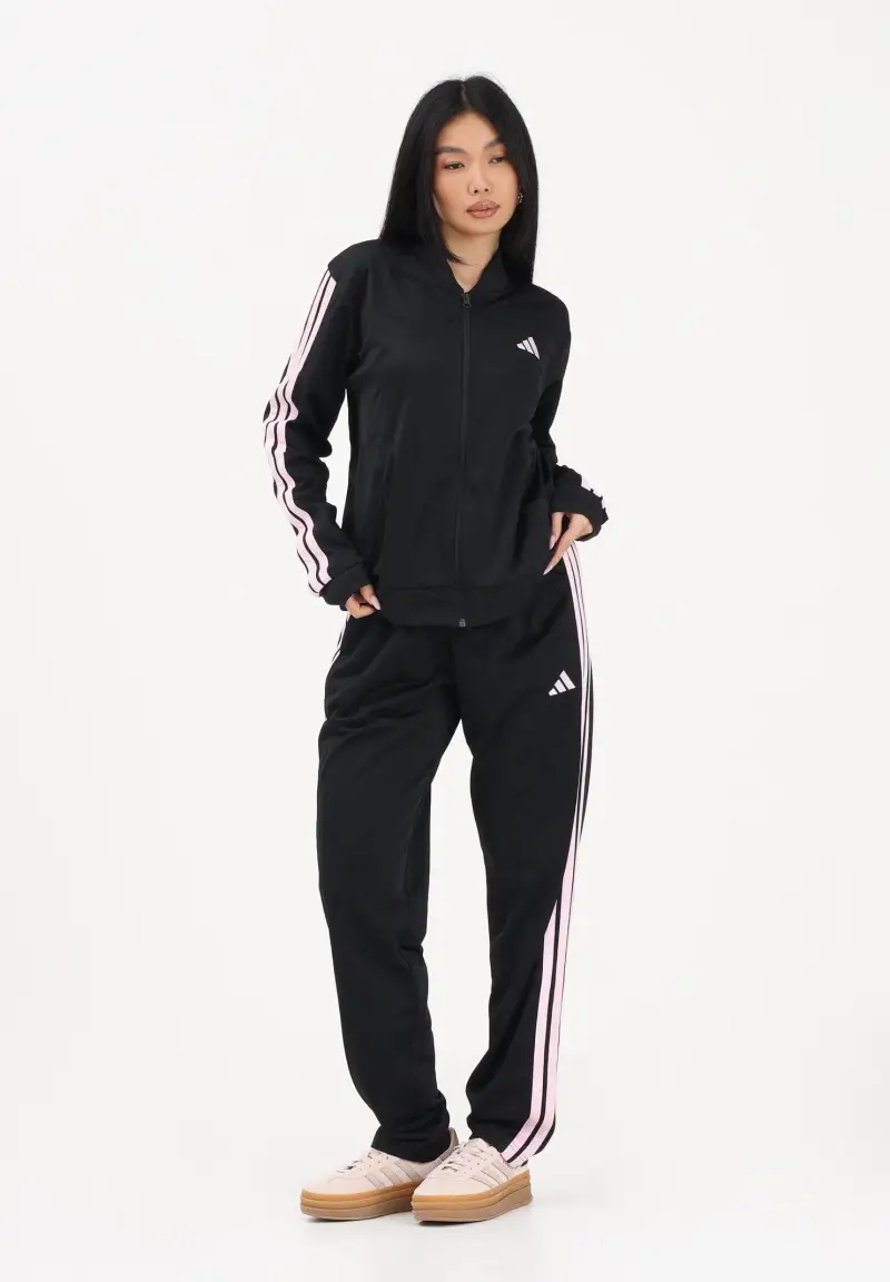 Tuta Essentials nera e rosa da donna miniatura 2