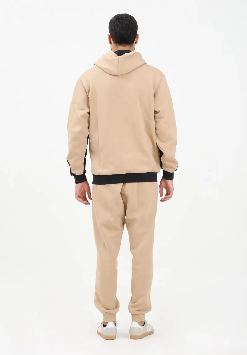 Tuta Fleece Colorblock beige e nera da uomo miniatura 3