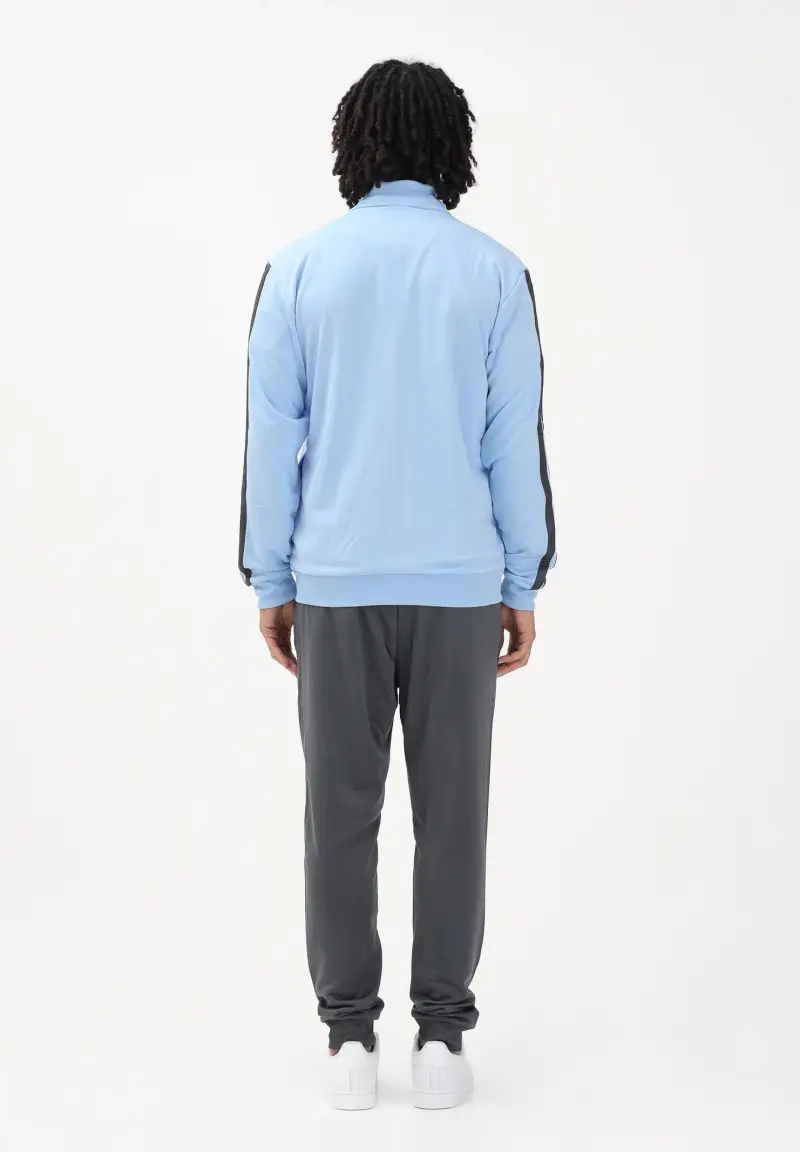 Tuta French Terry 3-Stripes celeste e grigia da uomo miniatura 3