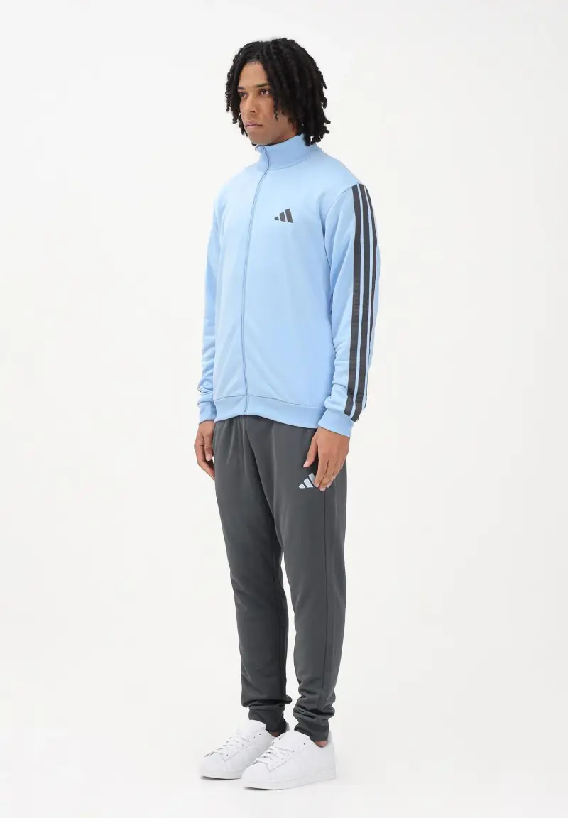 Tuta French Terry 3-Stripes celeste e grigia da uomo