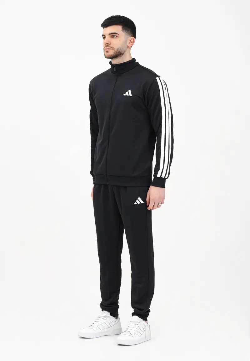 ADIDAS PERFORMANCE Tuta sportiva Sportswear Basic 3-Stripes French Terry nero da uomo