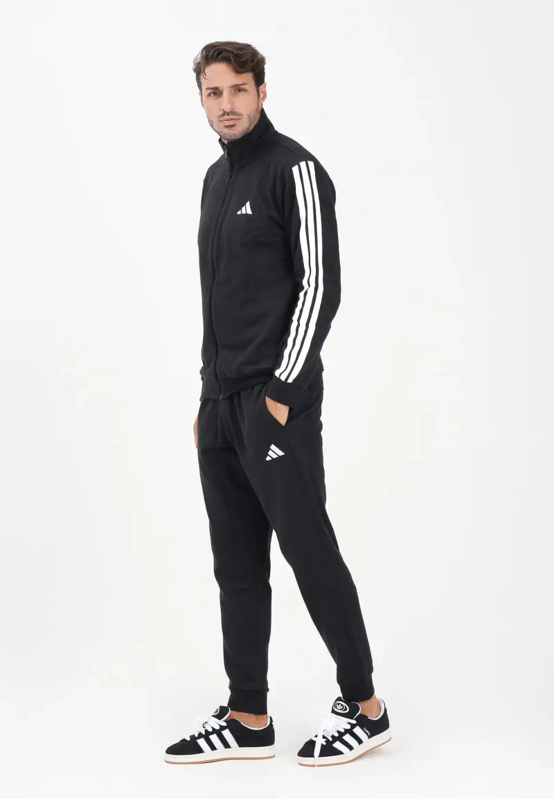 Tuta Sportswear Basic 3-Stripes Fleece nera da uomo miniatura 2
