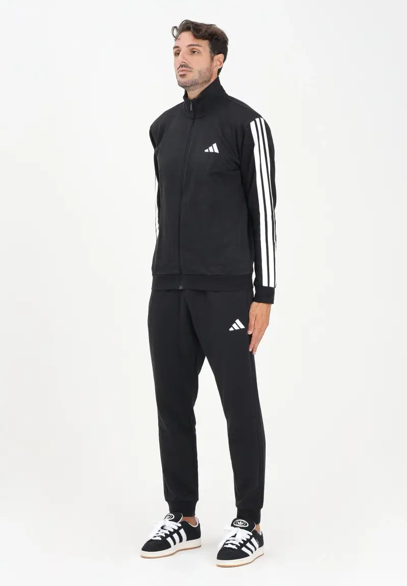 Tuta Sportswear Basic 3-Stripes Fleece nera da uomo