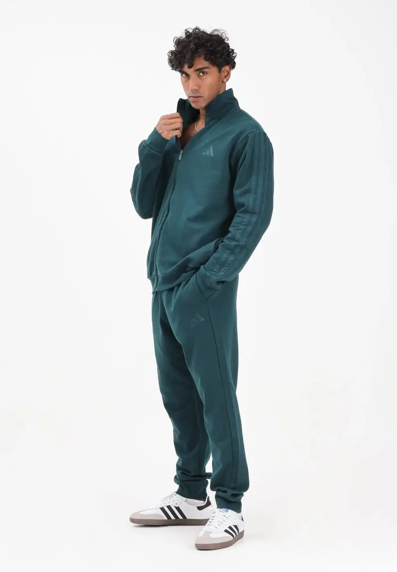 Tuta Sportswear Basic 3-Stripes Fleece verde da uomo miniatura 2
