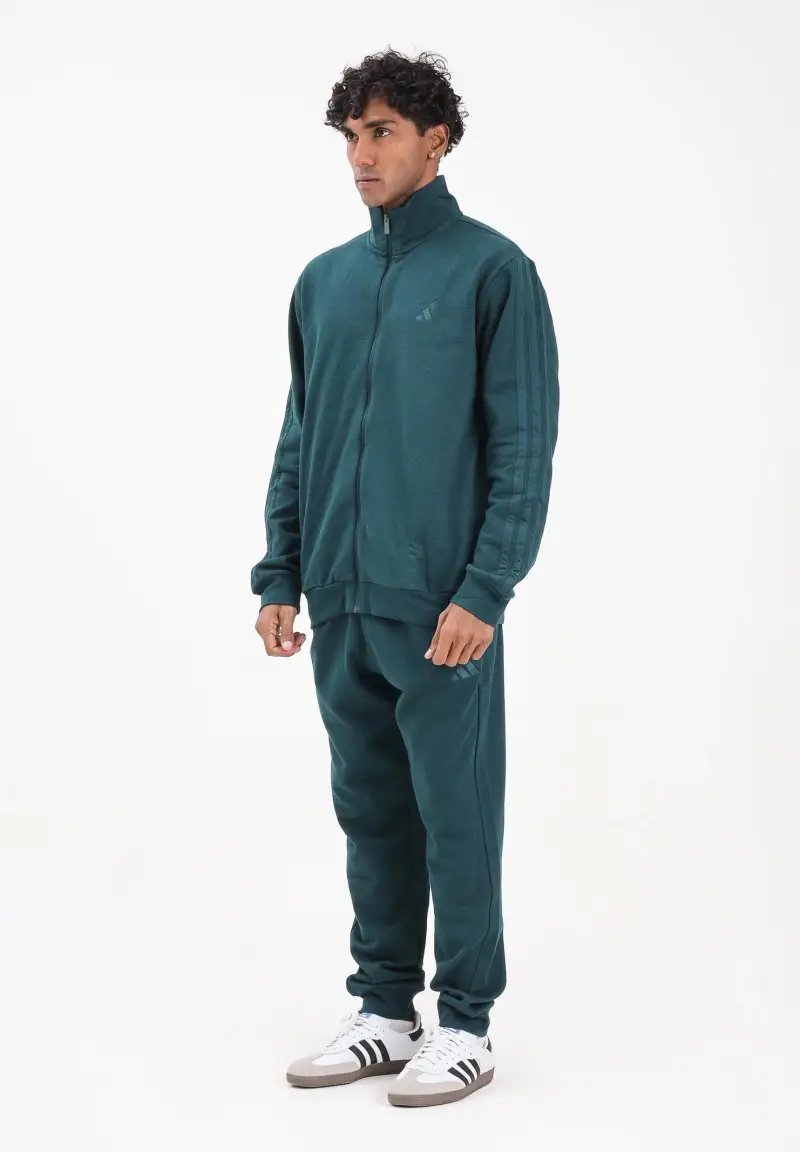 Tuta Sportswear Basic 3-Stripes Fleece verde da uomo