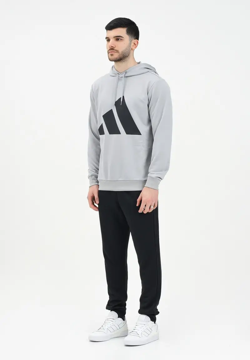 ADIDAS PERFORMANCE Tuta Sportswear Big Logo French Terry nera e grigia da uomo