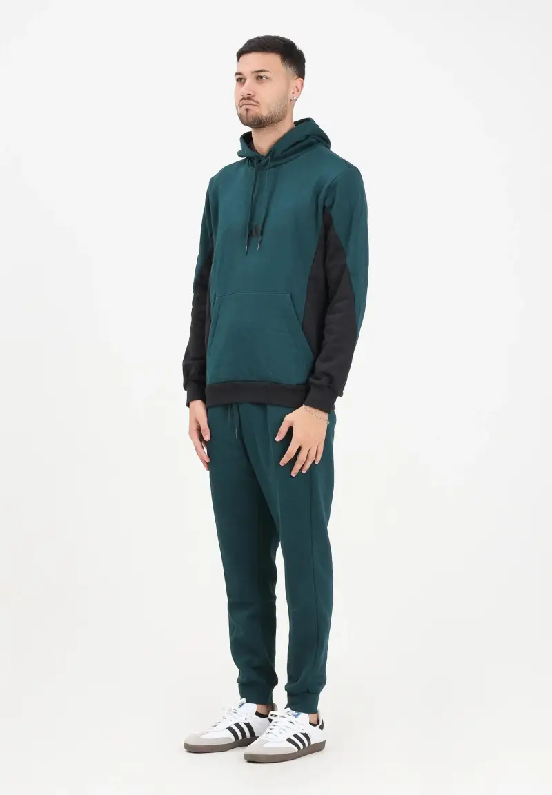 Tuta Sportswear Fleece Colorblock verde petrolio da uomo