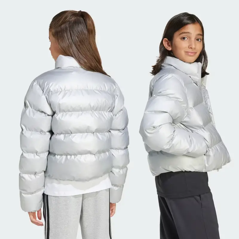 Piumino sintetico junior in stile glam Silver Metallic miniatura 2