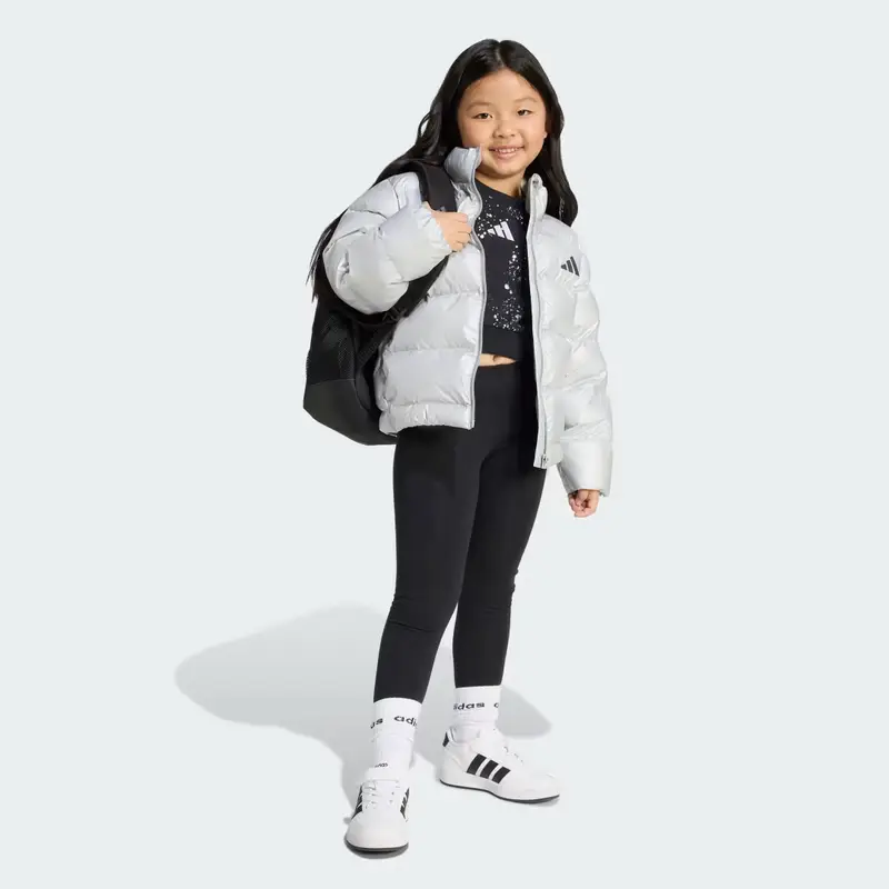 Piumino sintetico junior in stile glam Silver Metallic miniatura 3