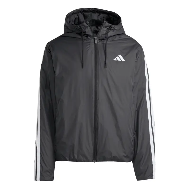 Piumino termico con cappuccio adidas Essentials Climawarm 3 stripes Noir
