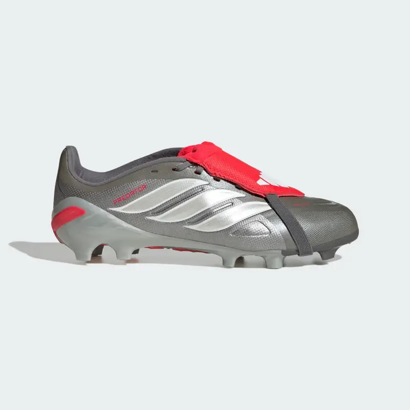 PREDATOR LEAGUE Scarpe da calcio con linguetta ripiegabile per terreni naturali compatti bambini e bambine Iron Metallic miniatura 2