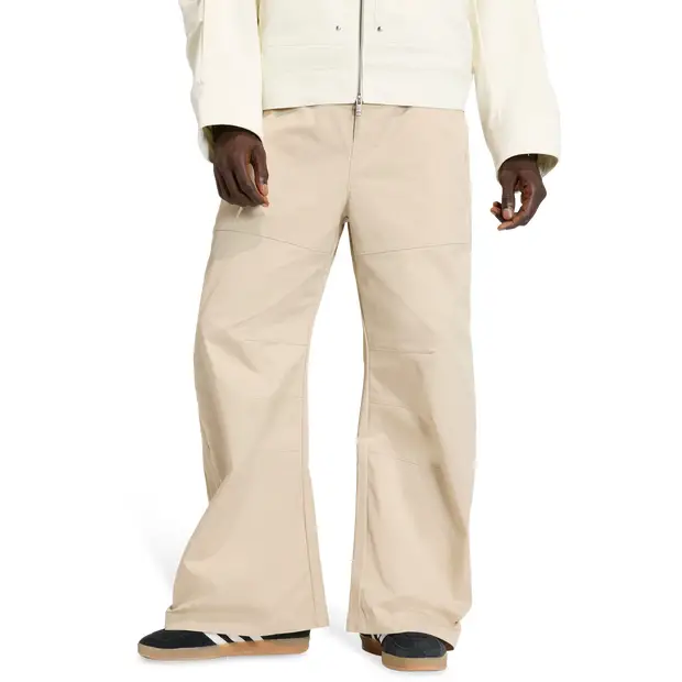 Premium Essentials Wide Trousers Uomo - Pantaloni Beige - di cotone
