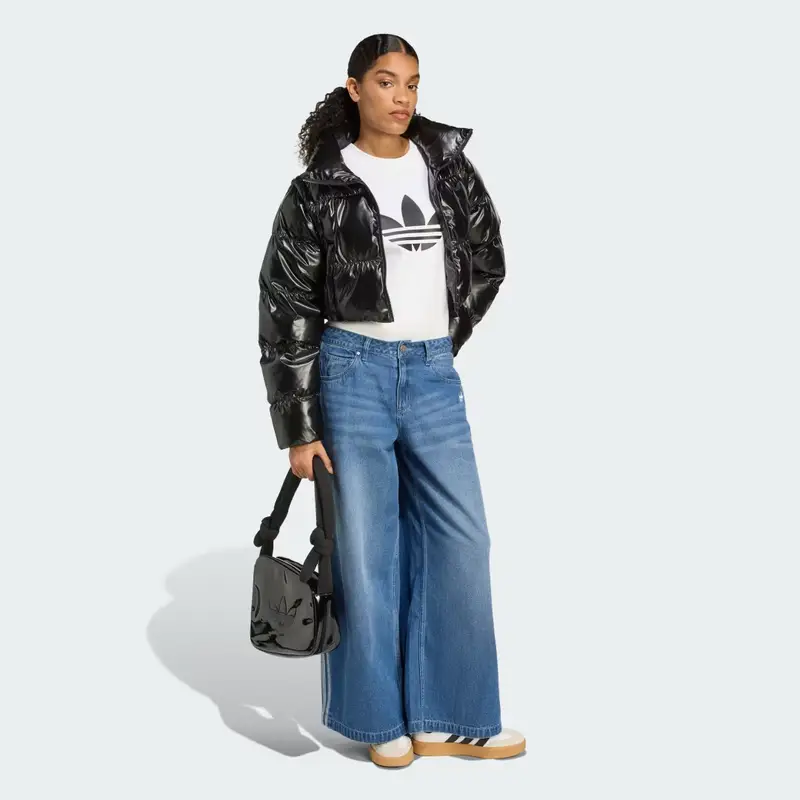 Puffer croppato Essentials Glossy 2-In-1 Black miniatura 4