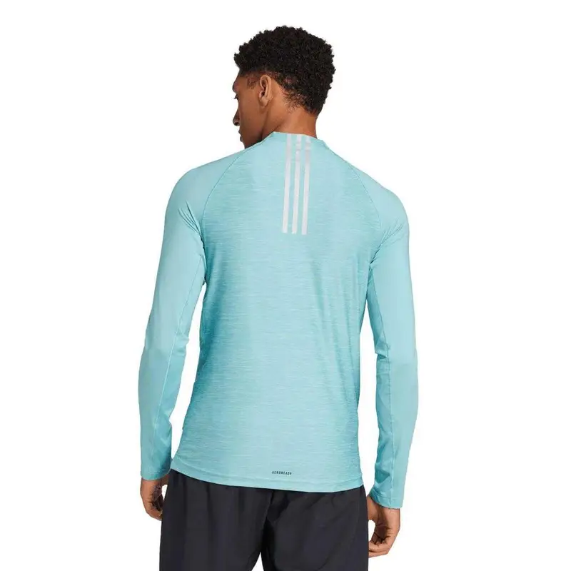 Pullover da Allenamento Adidas da Uomo Gym+ con Zip Quarto L luce di colore blu miniatura 5
