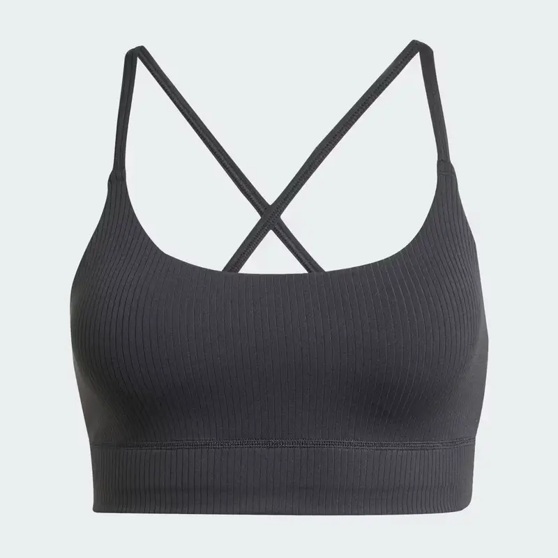 Reggiseno adidas All Me Light Support Long Line a costine Black miniatura 4