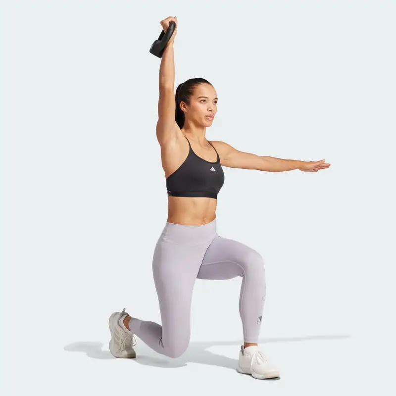 Reggiseno sportivo Aeroreact Training 3-Stripes Black miniatura 3