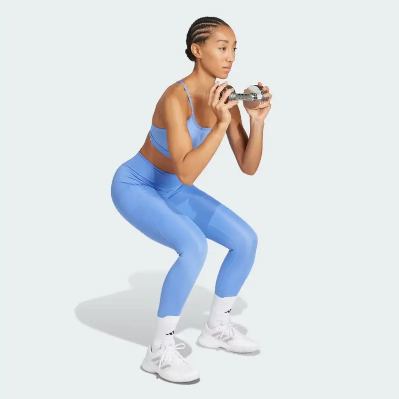 Reggiseno sportivo Aeroreact Training 3-Stripes Blue Fusion miniatura 3