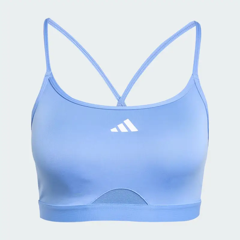 Reggiseno sportivo Aeroreact Training 3-Stripes Blue Fusion miniatura 4