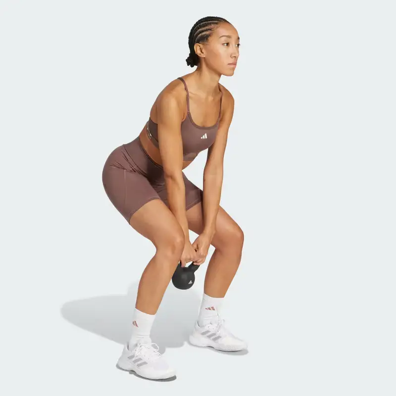Reggiseno sportivo Aeroreact Training 3-Stripes Earth Strata miniatura 3