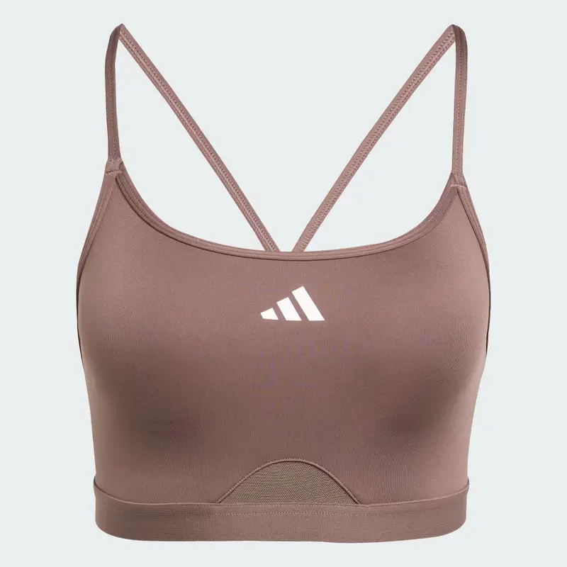 Reggiseno sportivo Aeroreact Training 3-Stripes Earth Strata miniatura 4