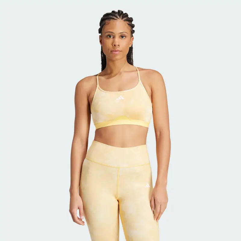 Reggiseno sportivo Aeroreact Training Essentials Light Support Tie-Dye | Adidas Beige