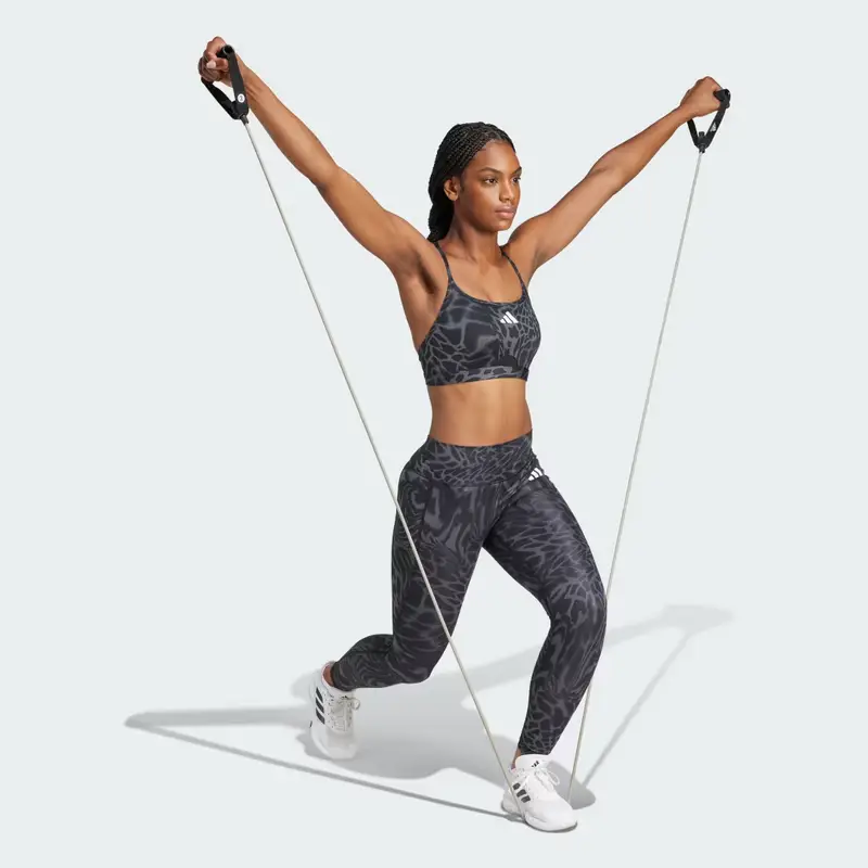 Reggiseno sportivo Aeroreact Training Light Support 3-Stripes Black miniatura 3