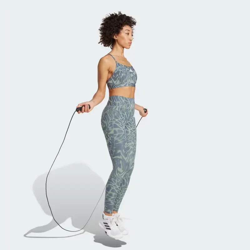 Reggiseno sportivo Aeroreact Training Light Support 3-Stripes Silver Green miniatura 3