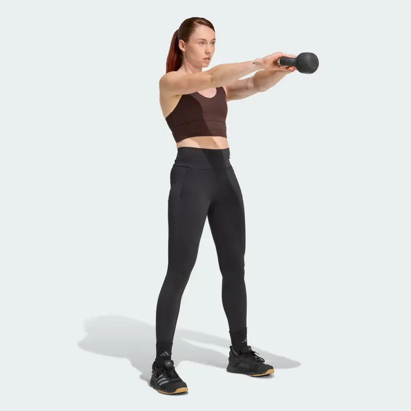 Reggiseno sportivo con 3 Strisce Studio All Me Light Support Aurora Coffee miniatura 3