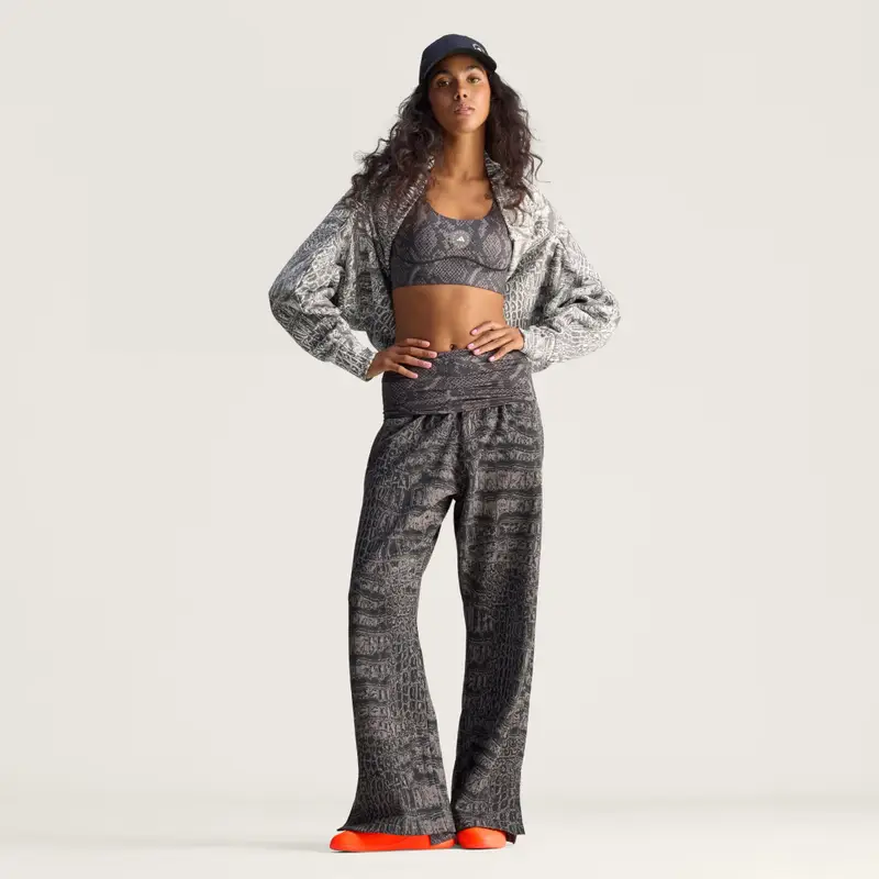 Reggiseno sportivo da allenamento adidas By Stella McCartney Power Impact Medium Support Printed Charcoal miniatura 3