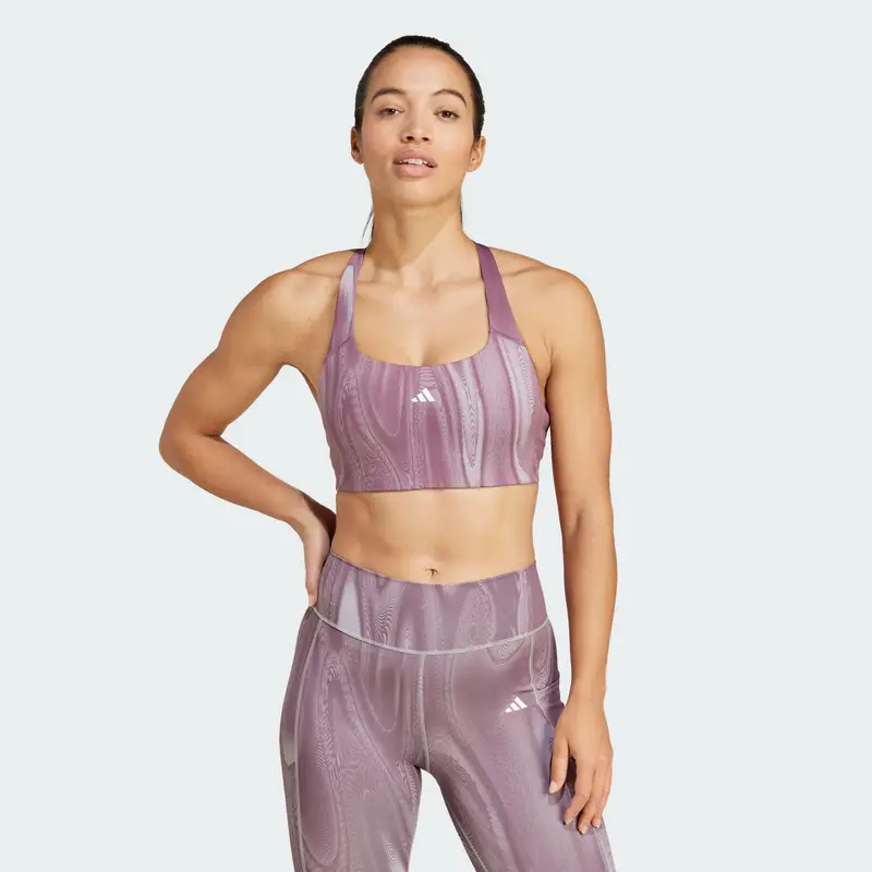 Reggiseno sportivo Powerimpact Training Medium-Support 3-Stripes | Adidas Grigio