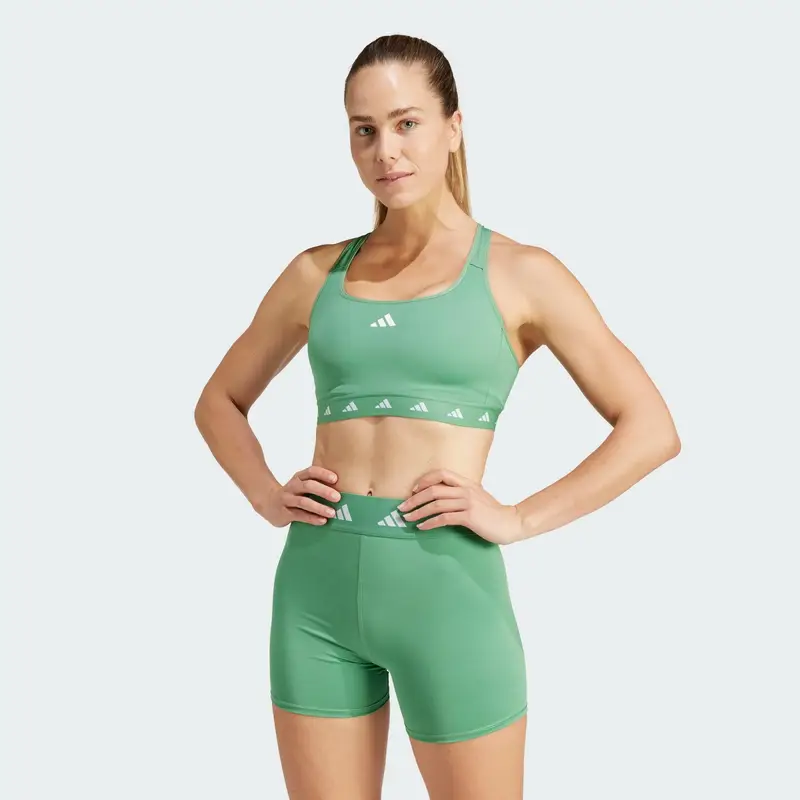 Reggiseno sportivo Powerreact Training Medium-Support Techfit | Adidas Verde