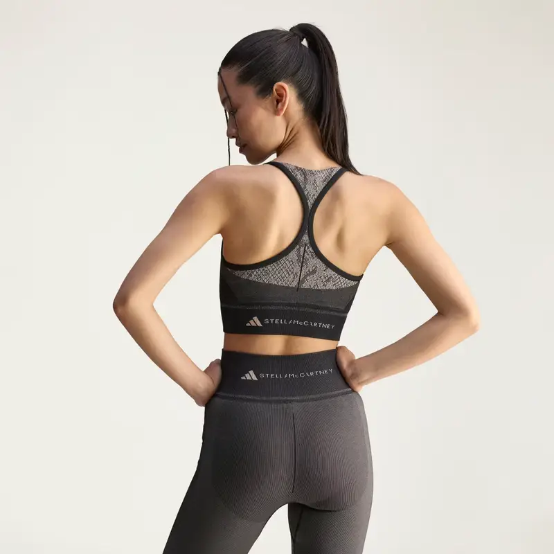 Reggiseno sportivo senza cuciture da yoga adidas by Stella McCartney Black miniatura 2
