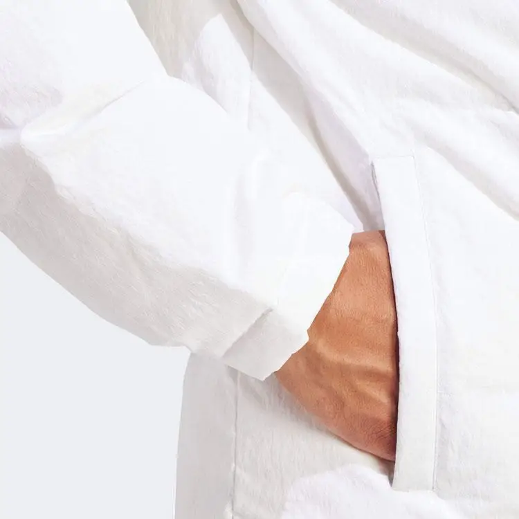 Regolare Quotidiano Stampa Logo 500 Lettere Giacca Piumino con Cappuccio Maniche Lunghe Uomo Capispalla Bianco IZ4884 XXXL miniatura 3