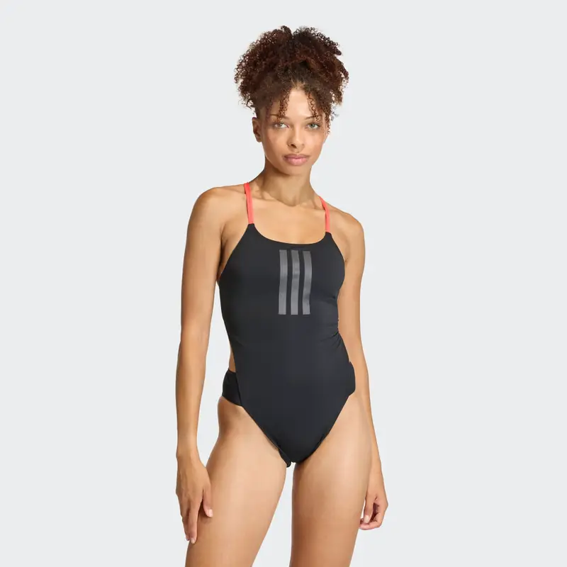 RIPSTREAM 3 Stripes TIE BACK SWIMSUIT Black