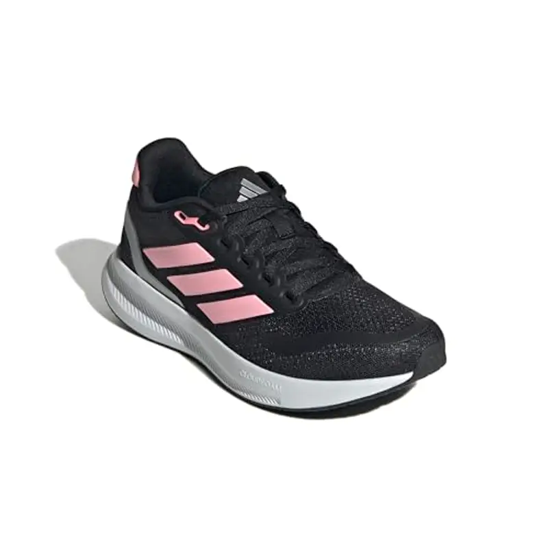 adidas RUNFALCON 5 Shoes Junior, Scarpe da Corsa, Core Black/Pink/Silver Metallic, 39 1/3 EU miniatura 3