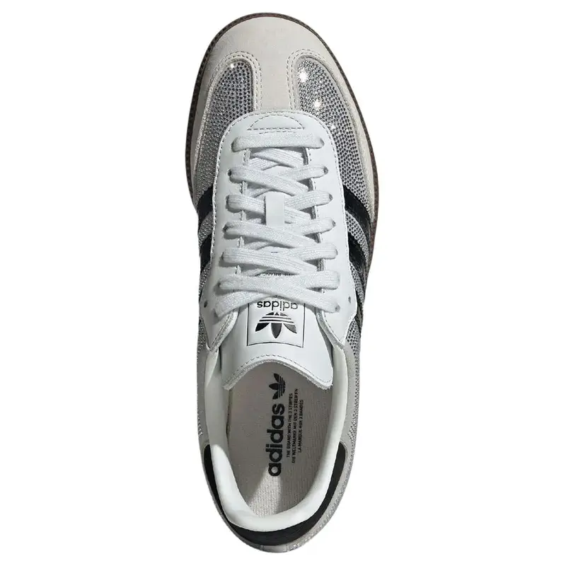Samba OG Bianco Cristallo Strass Sneakers Donna Argento Metallizzato IH9055 36 miniatura 3