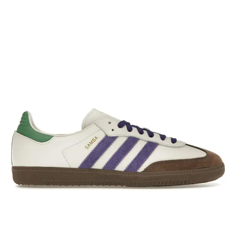 Samba OG Bianco Sporco Viola Verde Sneakers da Donna Crema Viola Collegiale Preloved-Verde ID8349 36