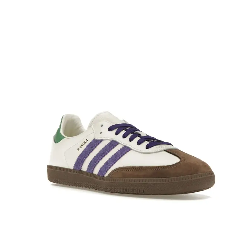 Samba OG Bianco Sporco Viola Verde Sneakers da Donna Crema Viola Collegiale Preloved-Verde ID8349 38 miniatura 2