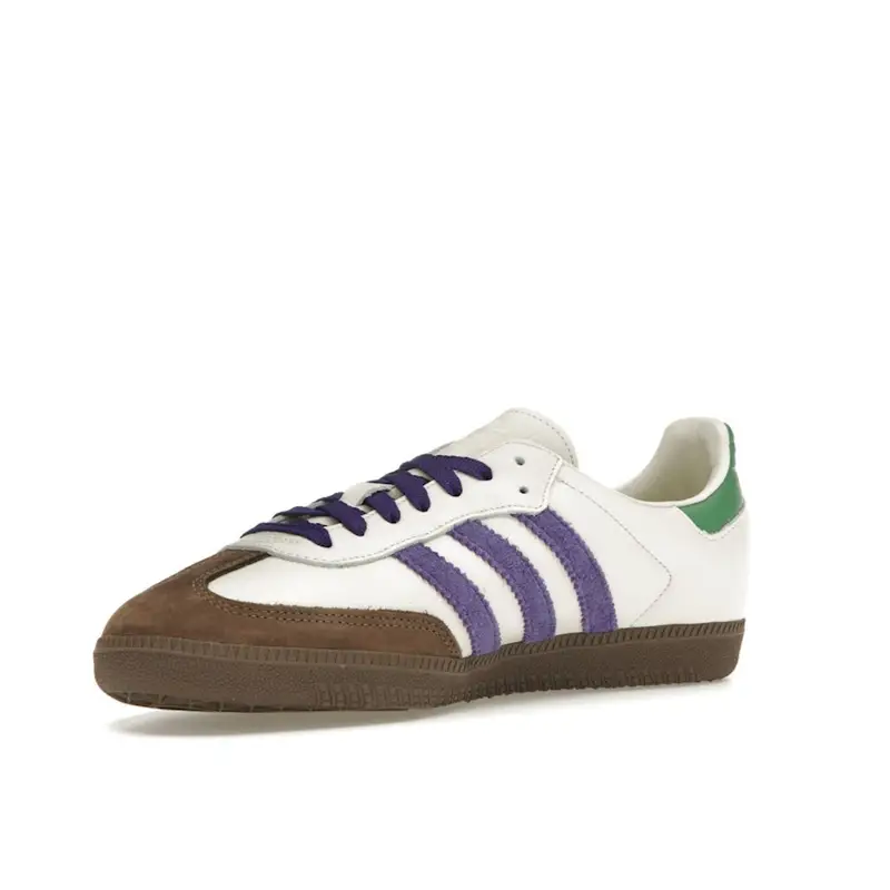 Samba OG Bianco Sporco Viola Verde Sneakers da Donna Crema Viola Collegiale Preloved-Verde ID8349 39⅓ miniatura 4