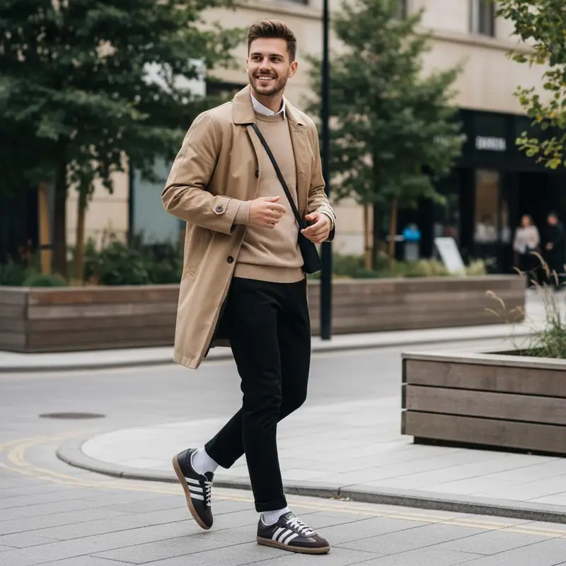 Samba OG Marrone Scuro Bianco Sporco Gomma Sneakers Unisex JR0891 44⅔ miniatura 4