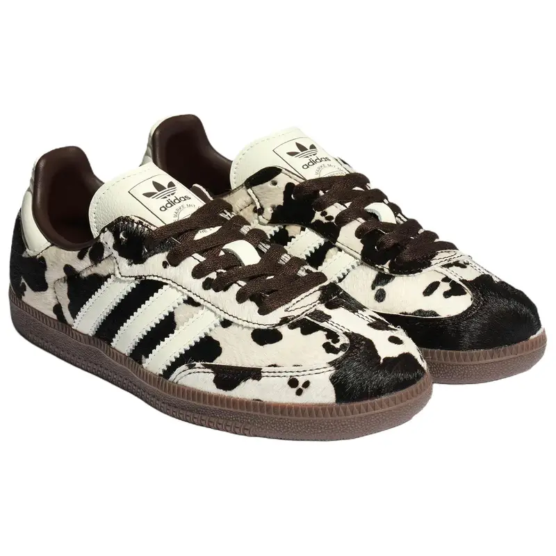 Samba OG Stampa Mucca Bianco Nero Sneakers da Donna Gomma Scuro KK2238 38 miniatura 3