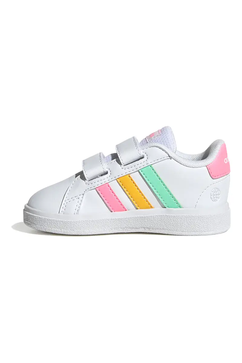 Scarpe bianche con dettagli multicolor e chiusura a strappo Adidas Grand Court 2 CF I [BIANCO] miniatura 2