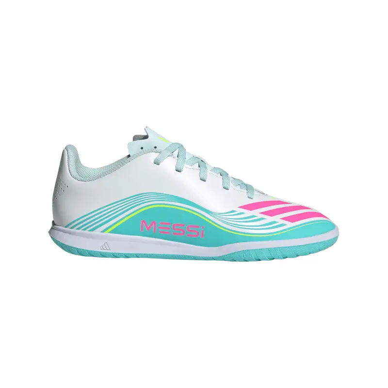 Scarpe calcio per bambini adidas F50 Messi Club Indoor Blanc