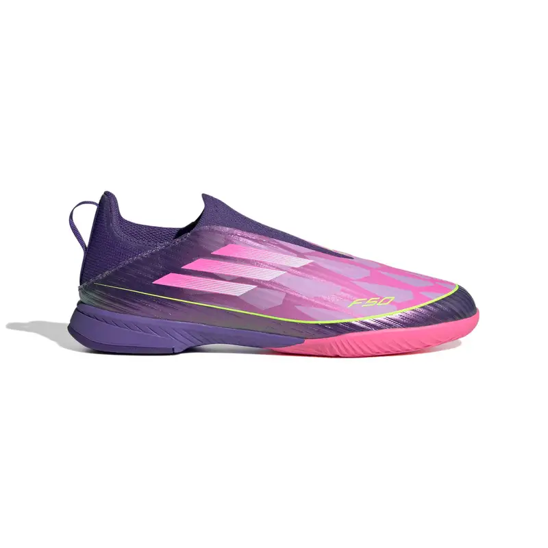 Scarpe calcio senza lacci per bambini adidas F50 League Indoor Violet