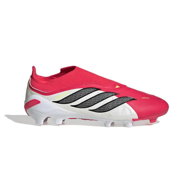 Scarpe calcio senza lacci per bambini adidas Predator League FG Rouge