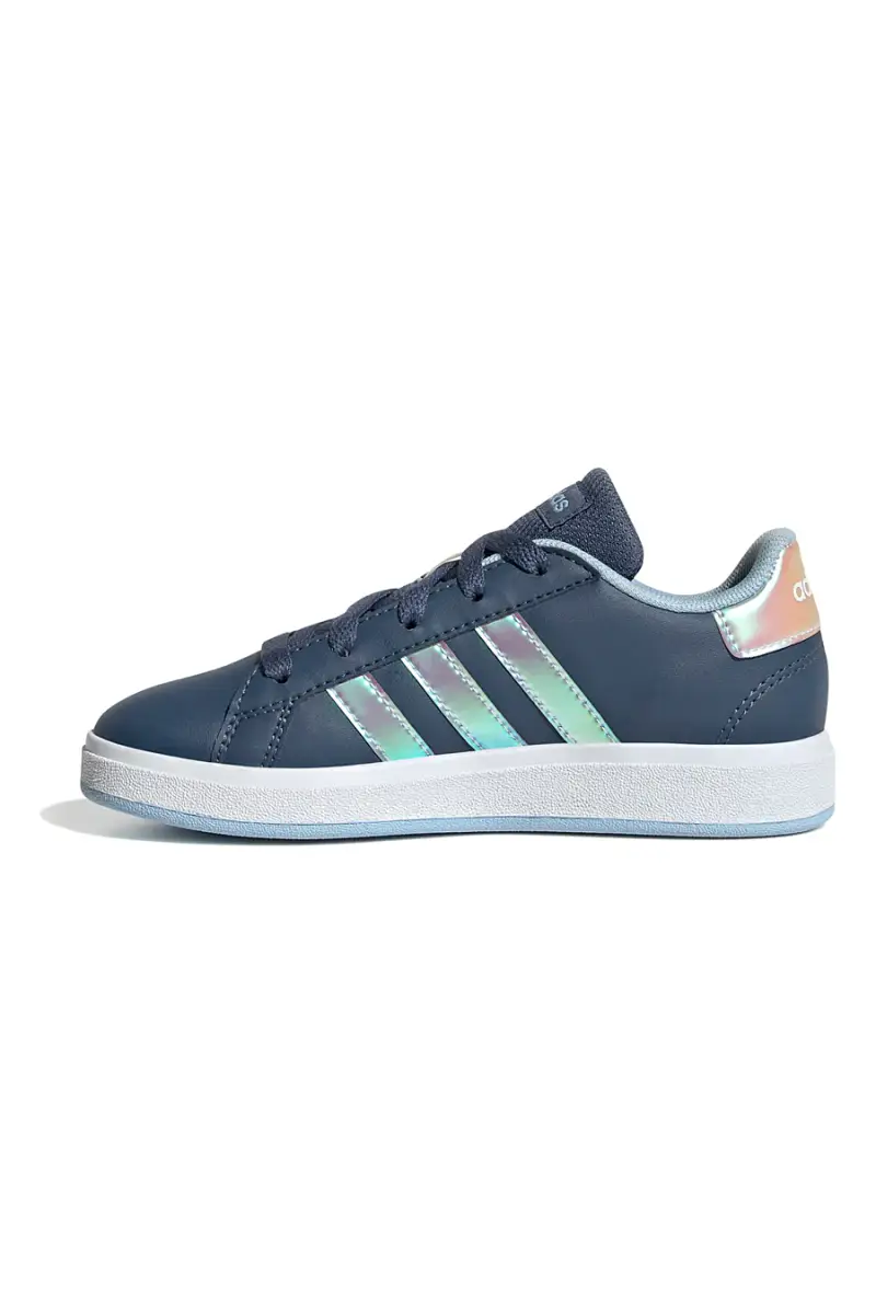 Scarpe casual blu con dettagli iridescenti Adidas Grand Court 2 K [BLU] miniatura 3