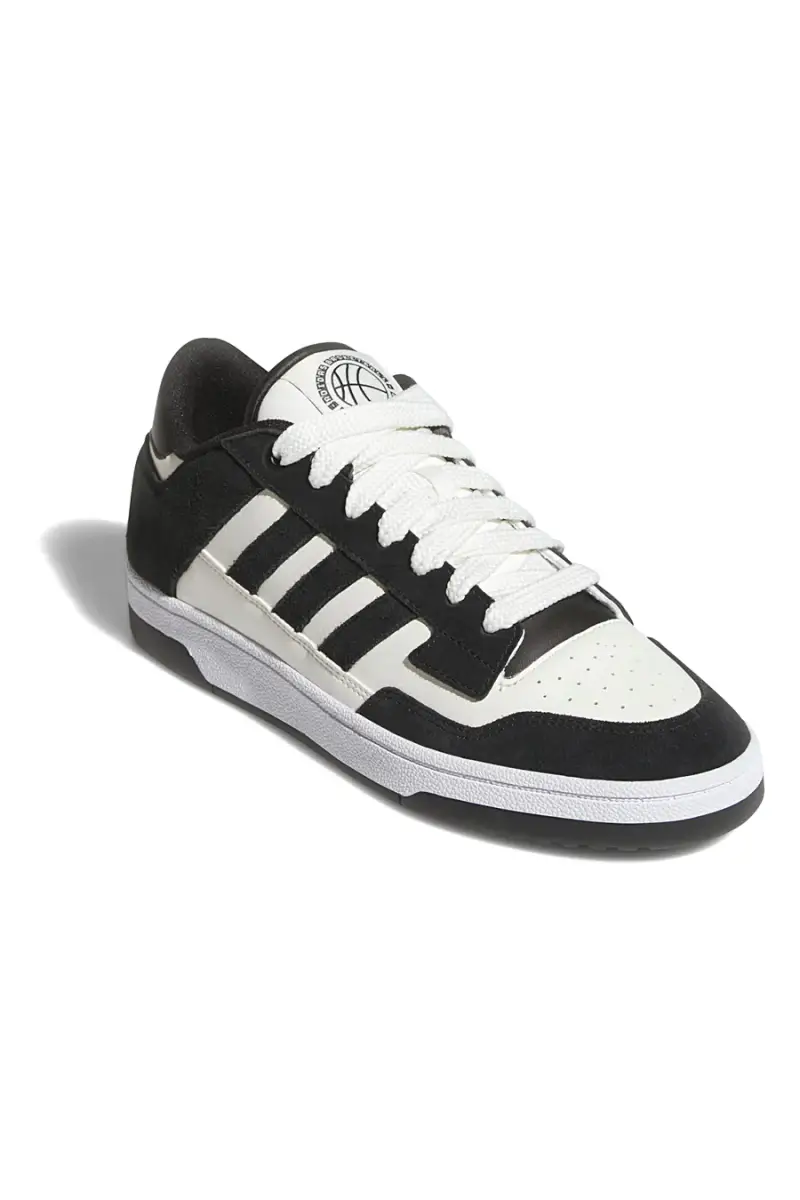 Scarpe da Basket bianche e nere con inserti in pelle Adidas Rapid Court Low [NERO miniatura 2